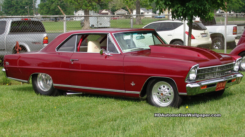 Red classic muscle car