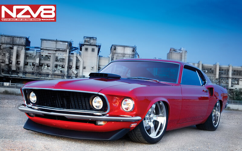 Red classic muscle car