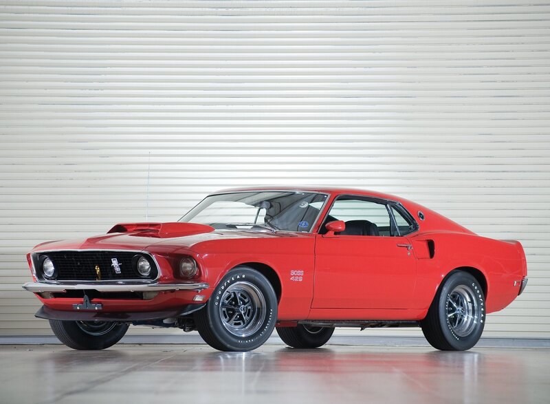 Red classic muscle car