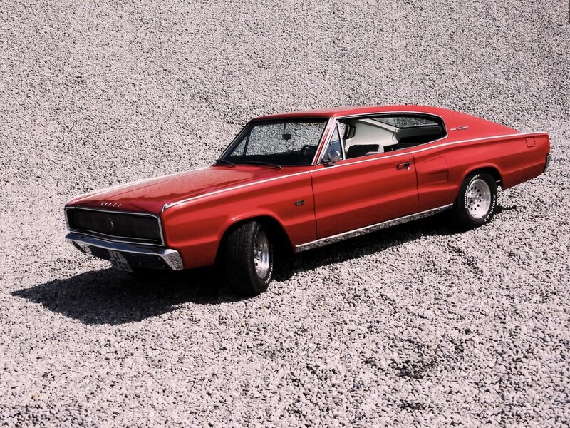 Red classic muscle car