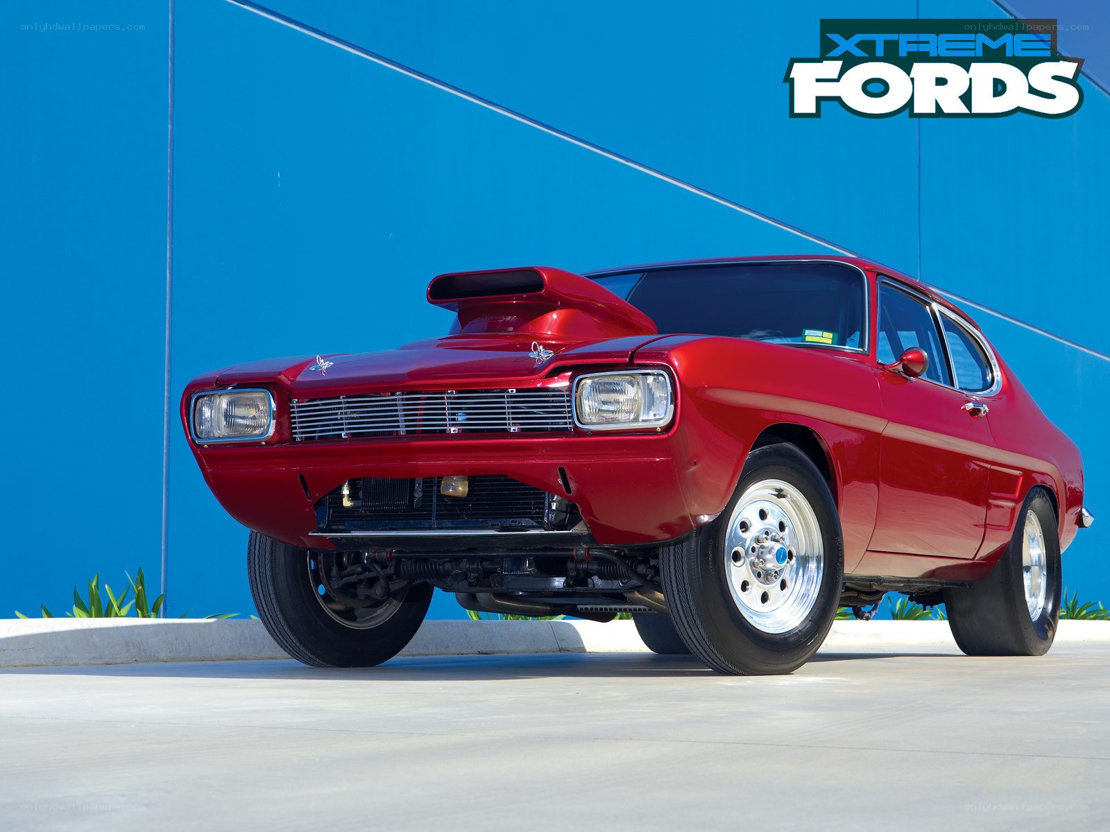 Red classic muscle car