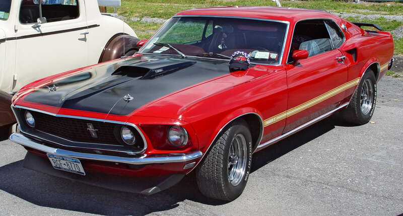 Red classic muscle car