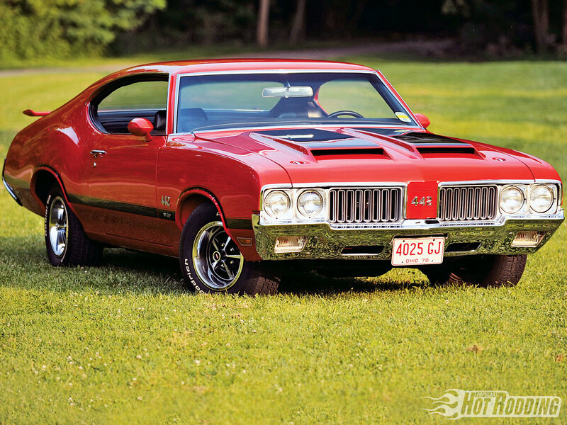 Red classic muscle car