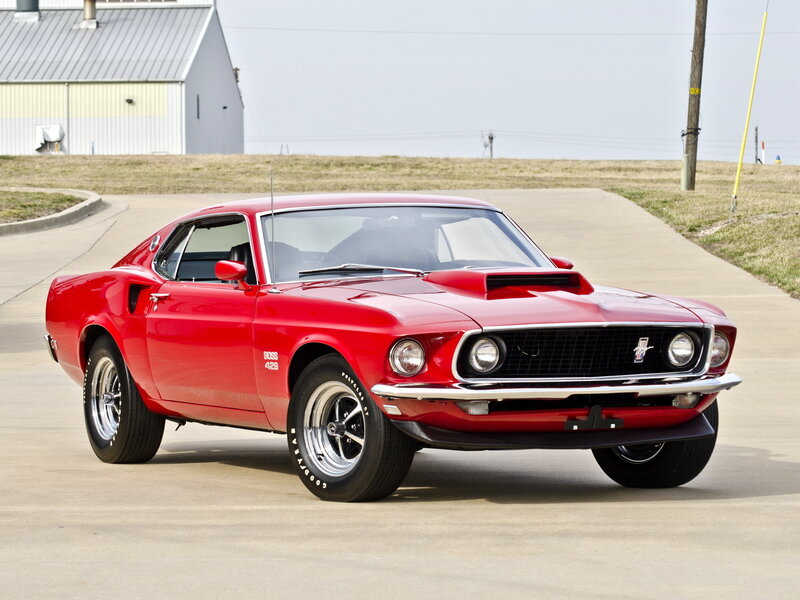 Red classic muscle car