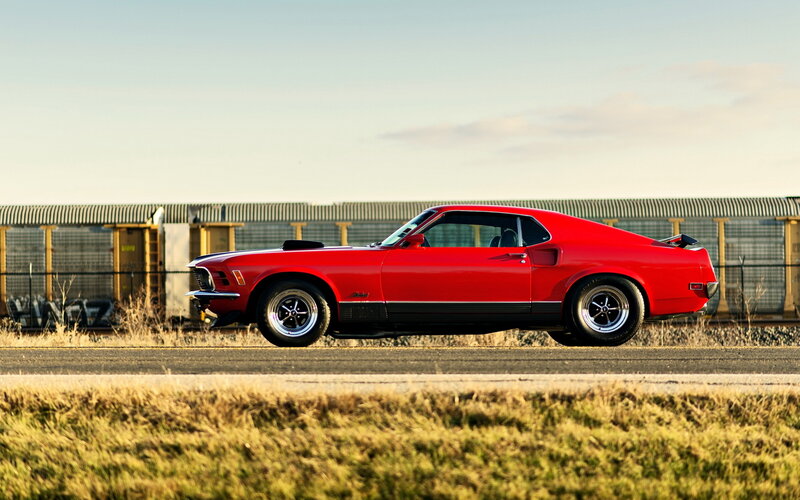 Red classic muscle car