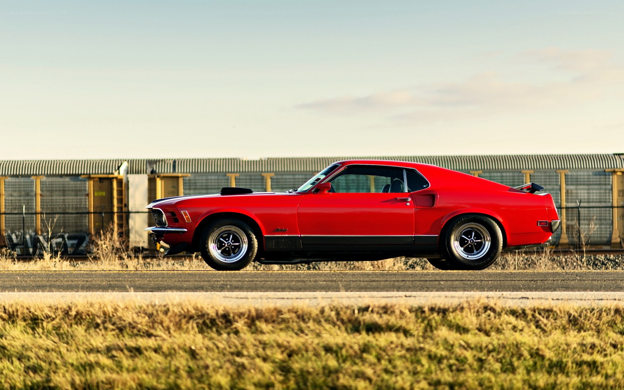 Red classic muscle car
