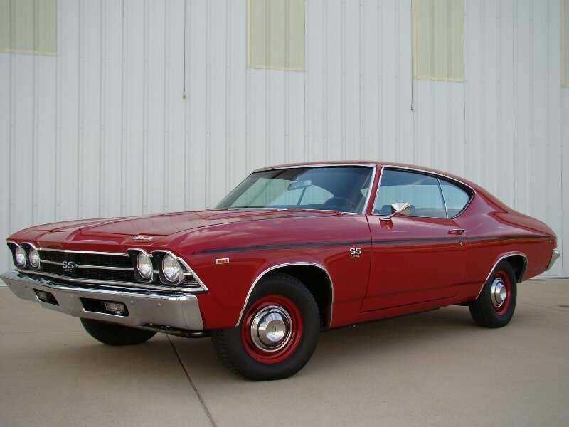 Red classic muscle car