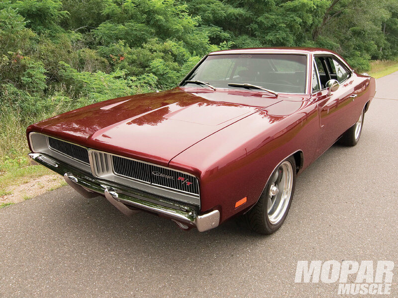 Red classic muscle car