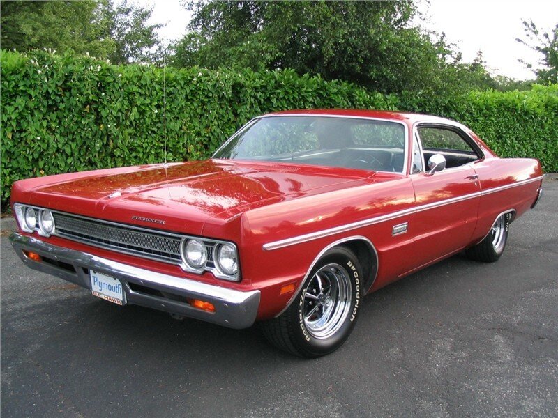 Red classic muscle car