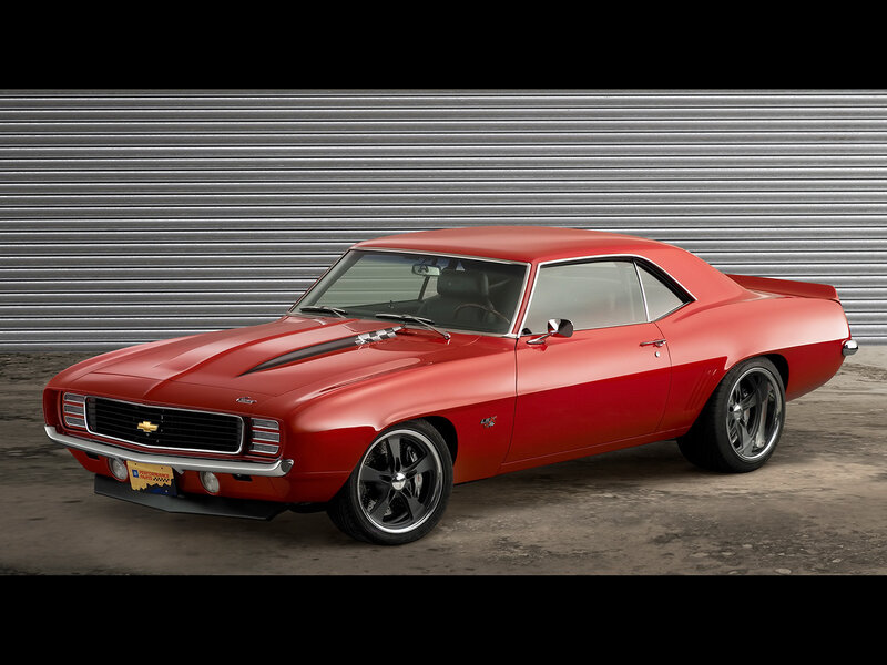 Red classic muscle car
