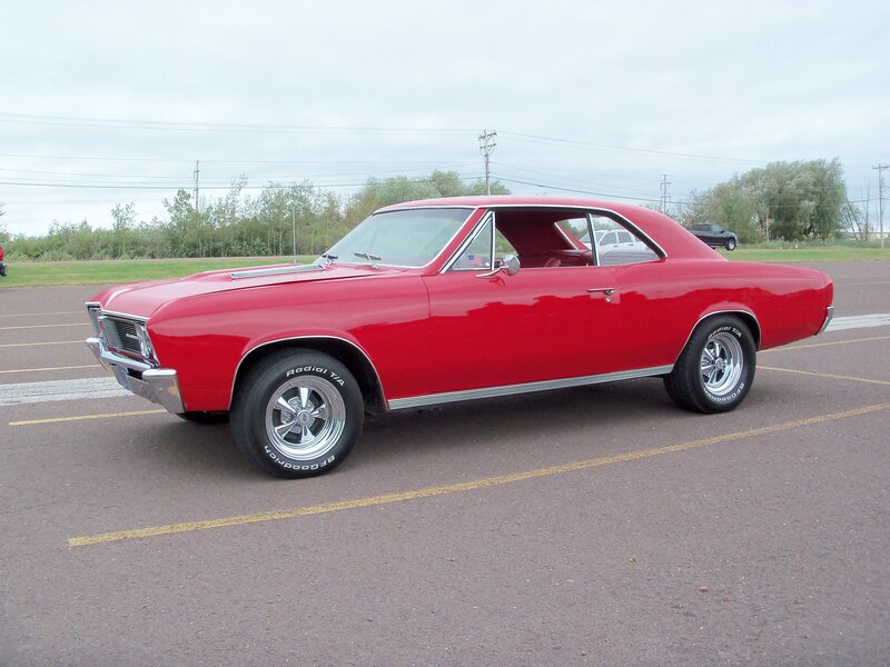Red classic muscle car
