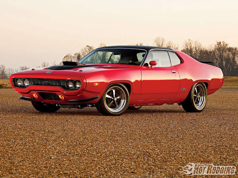 Red classic muscle car