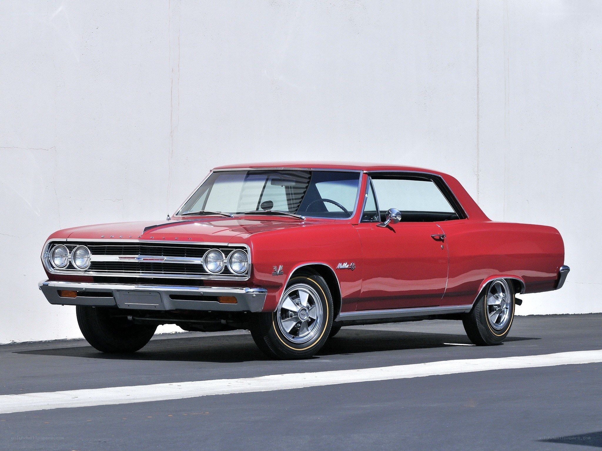 Red classic muscle car
