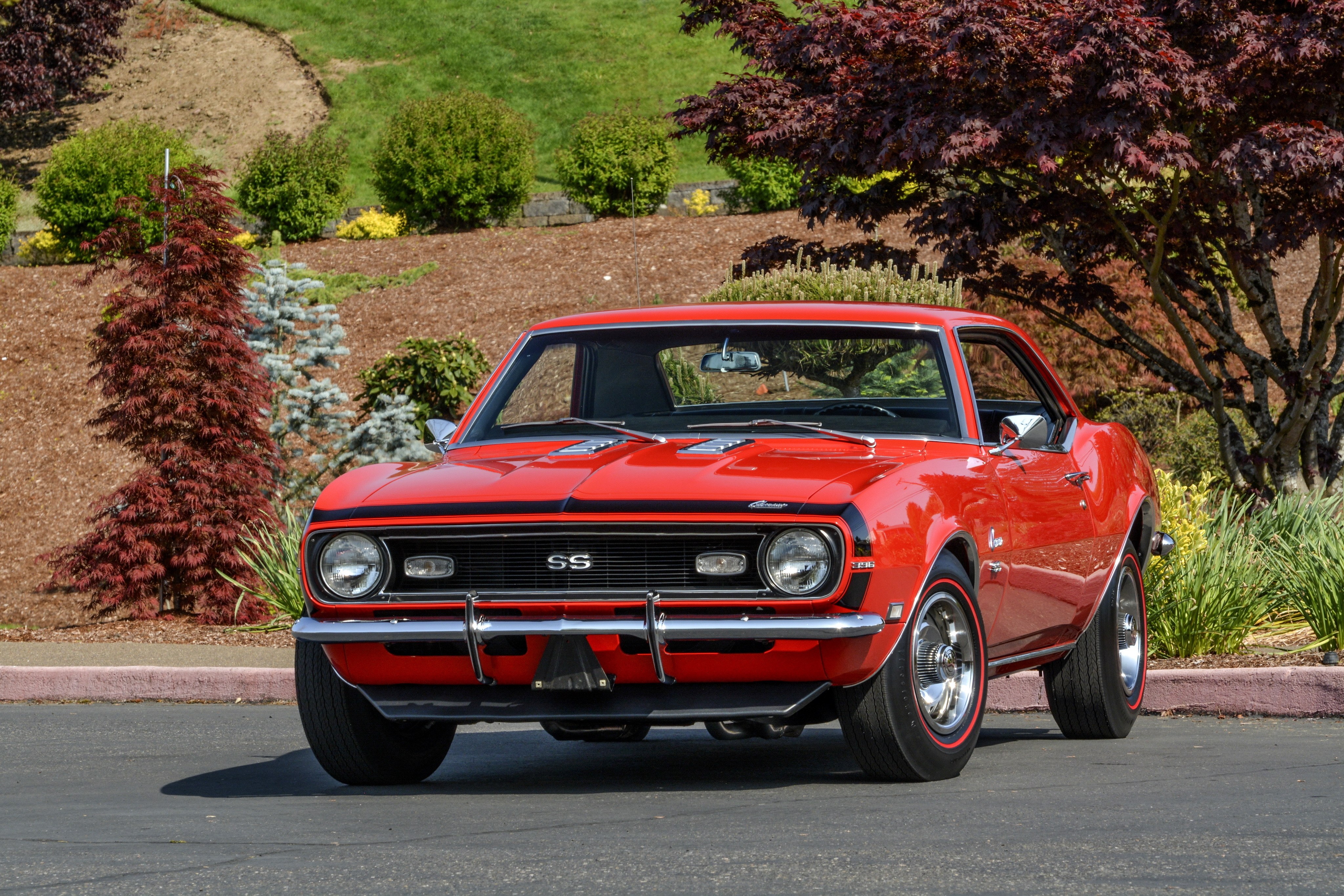 Red classic muscle car