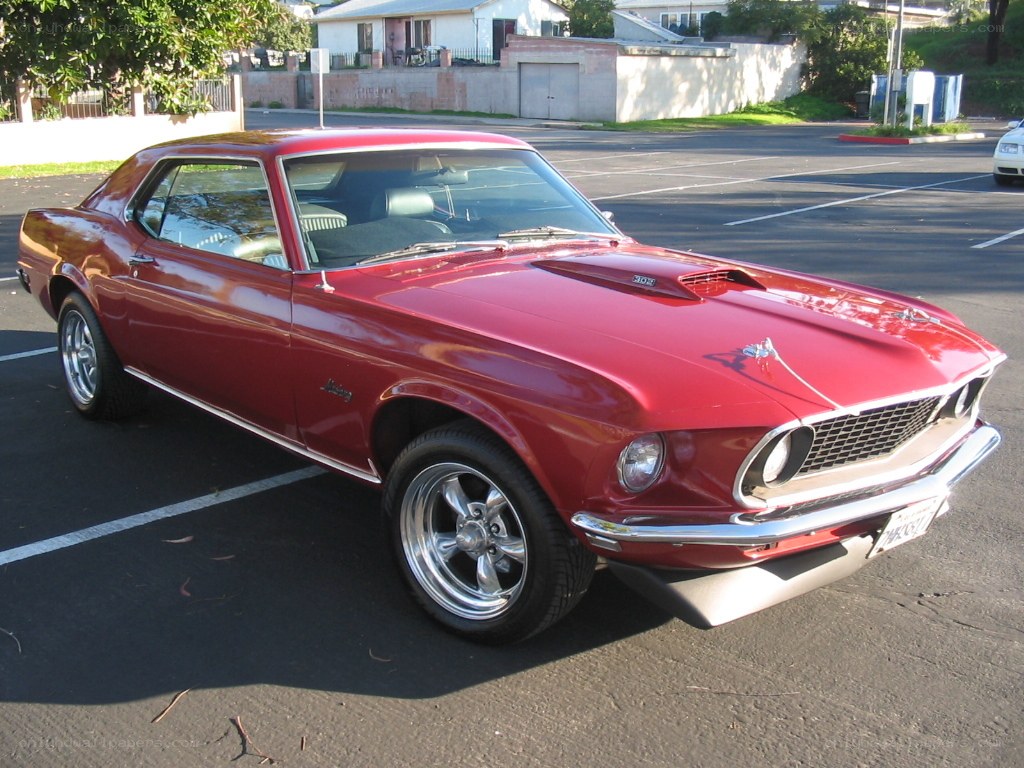 Red classic muscle car