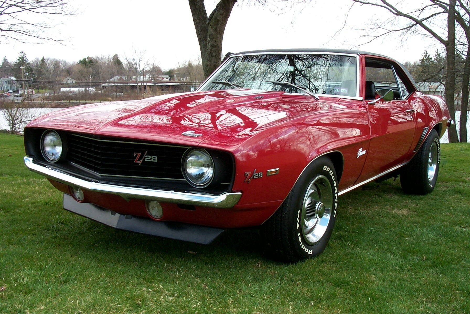 Red classic muscle car