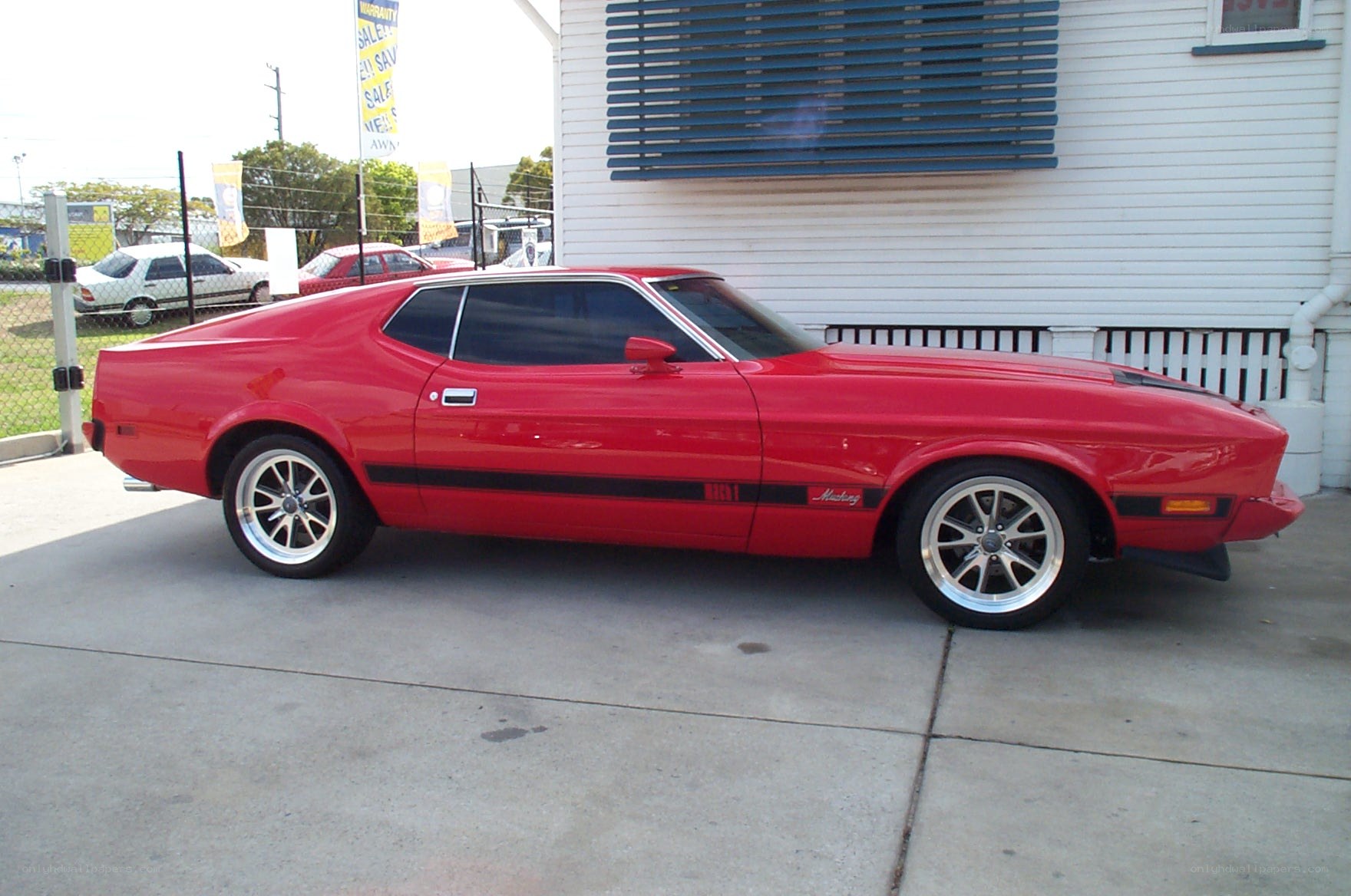 Red classic muscle car