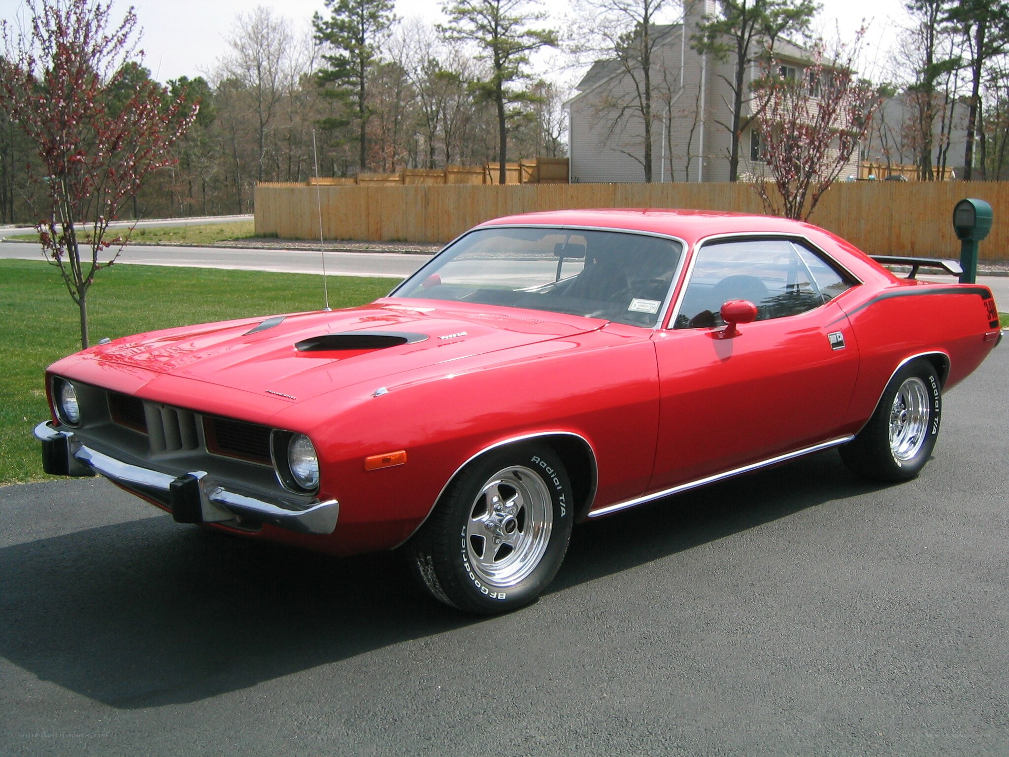 Red classic muscle car