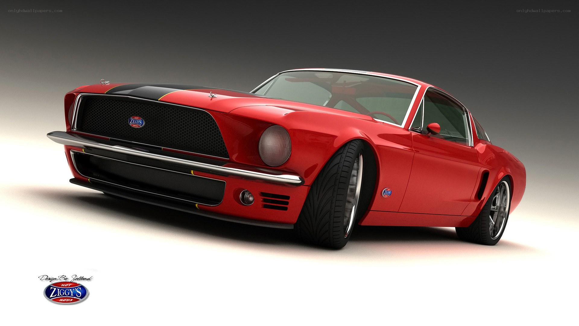 Red classic muscle car