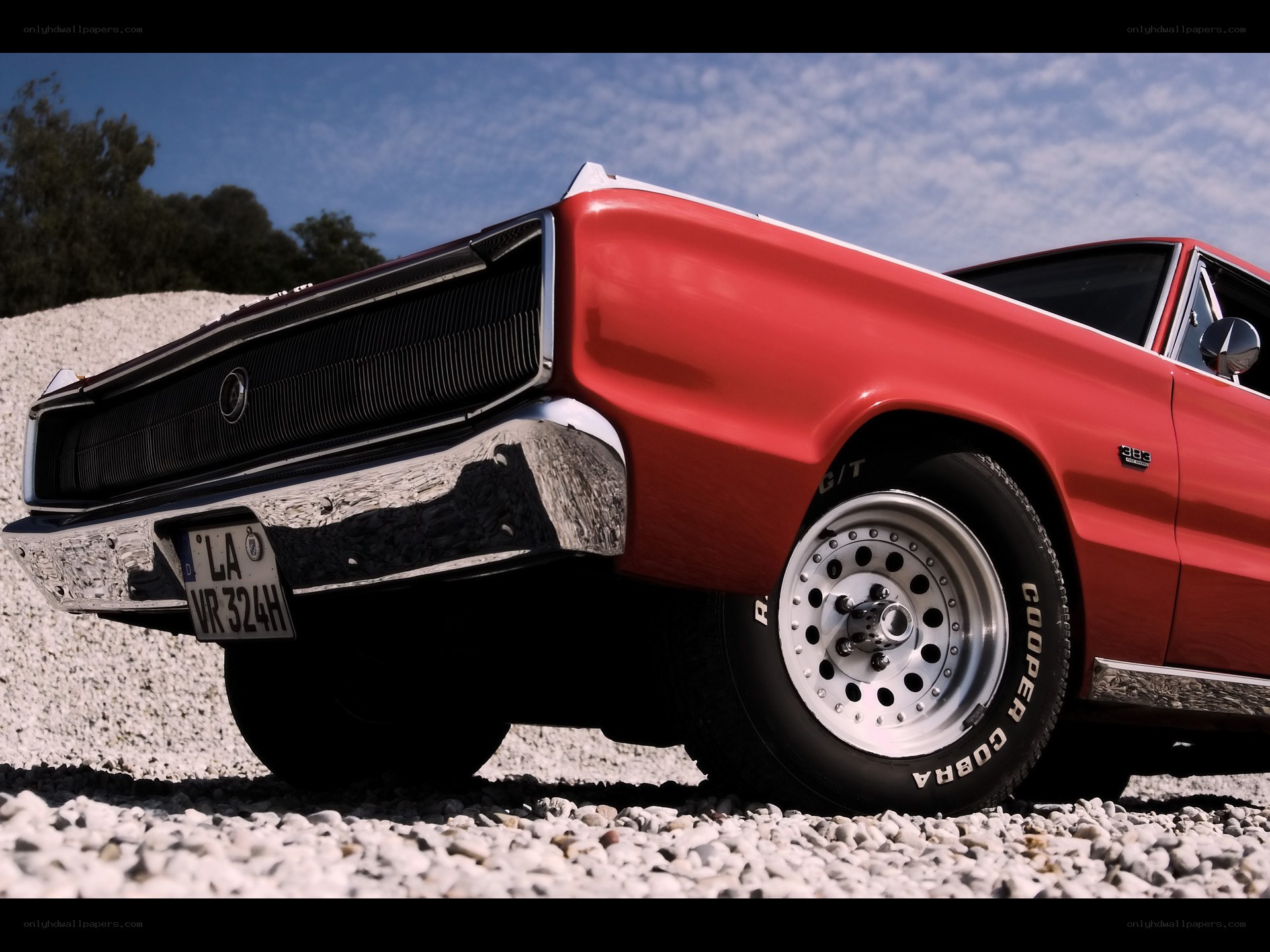 Red classic muscle car