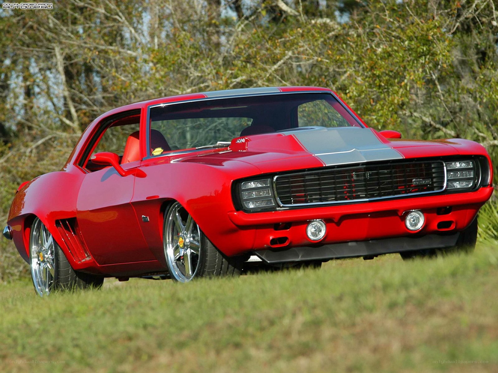 Red classic muscle car