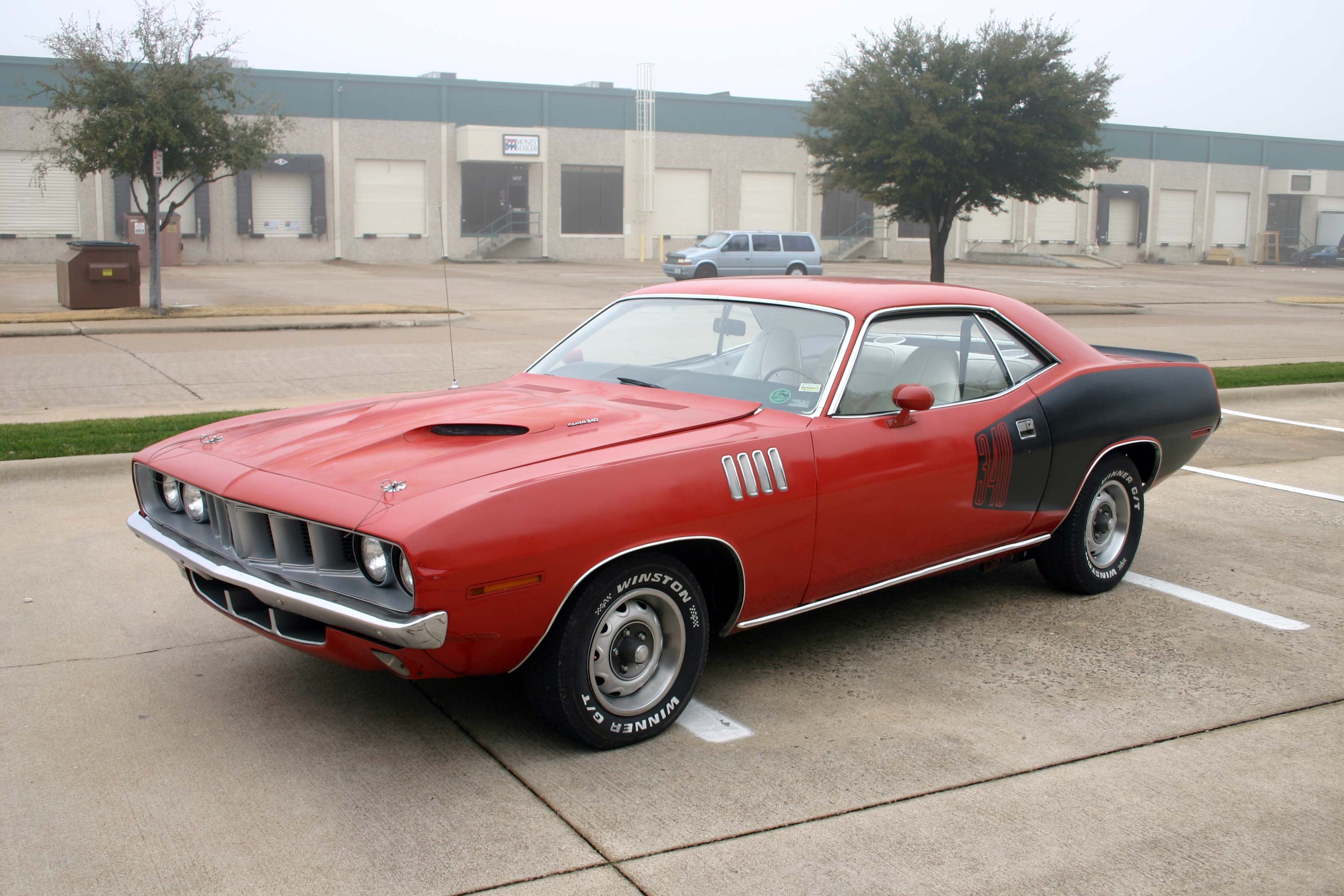 red classic muscle car