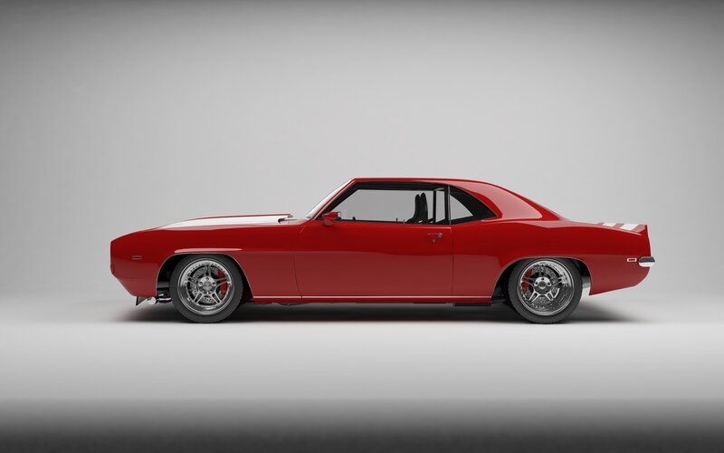 Red classic muscle car