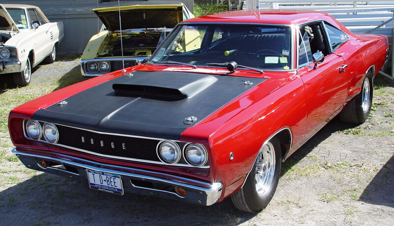 Red classic muscle car