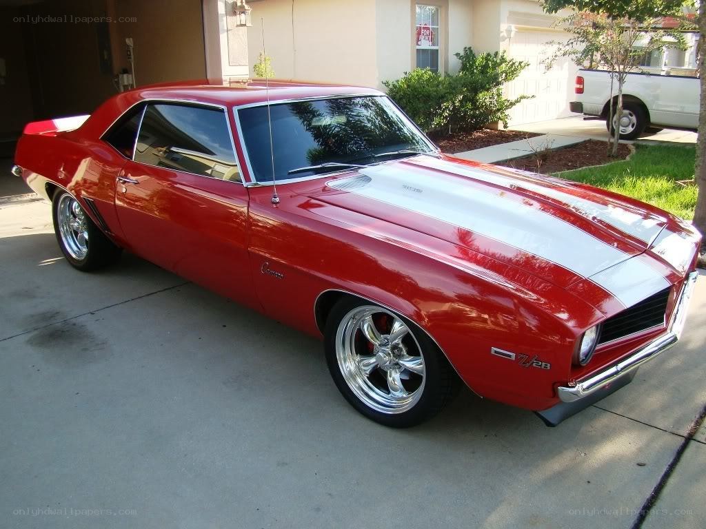 Red classic muscle car