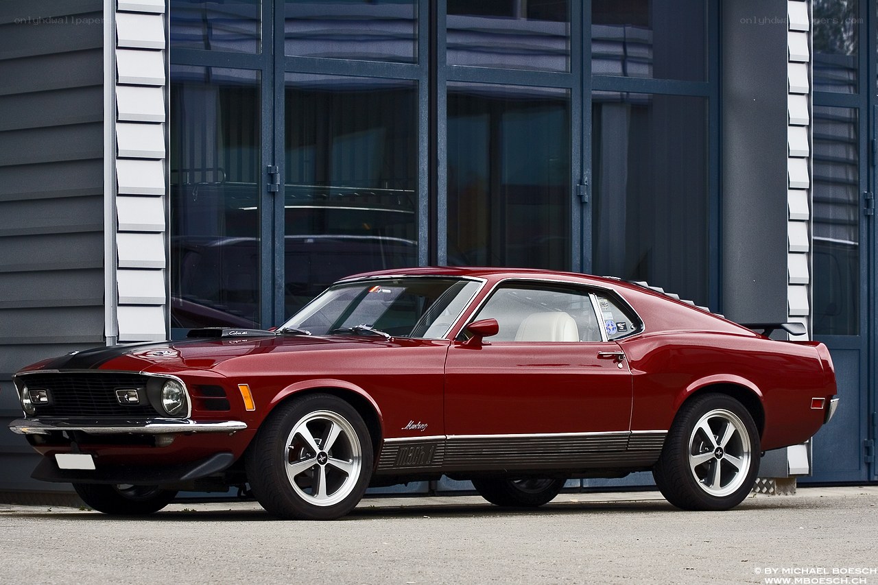 Red classic muscle car