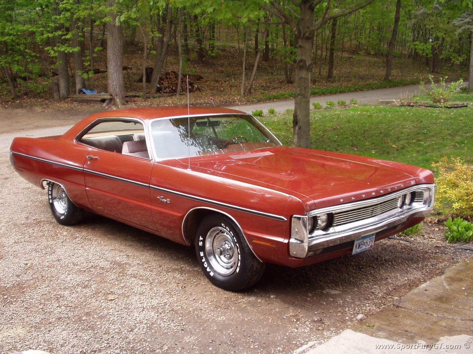 Red classic muscle car