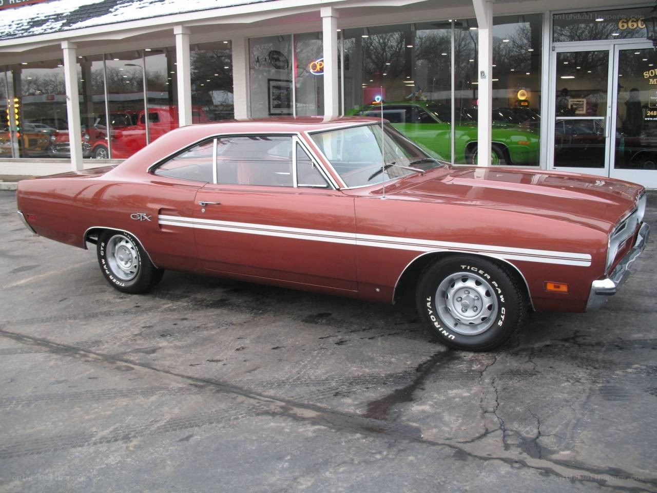 Red classic muscle car