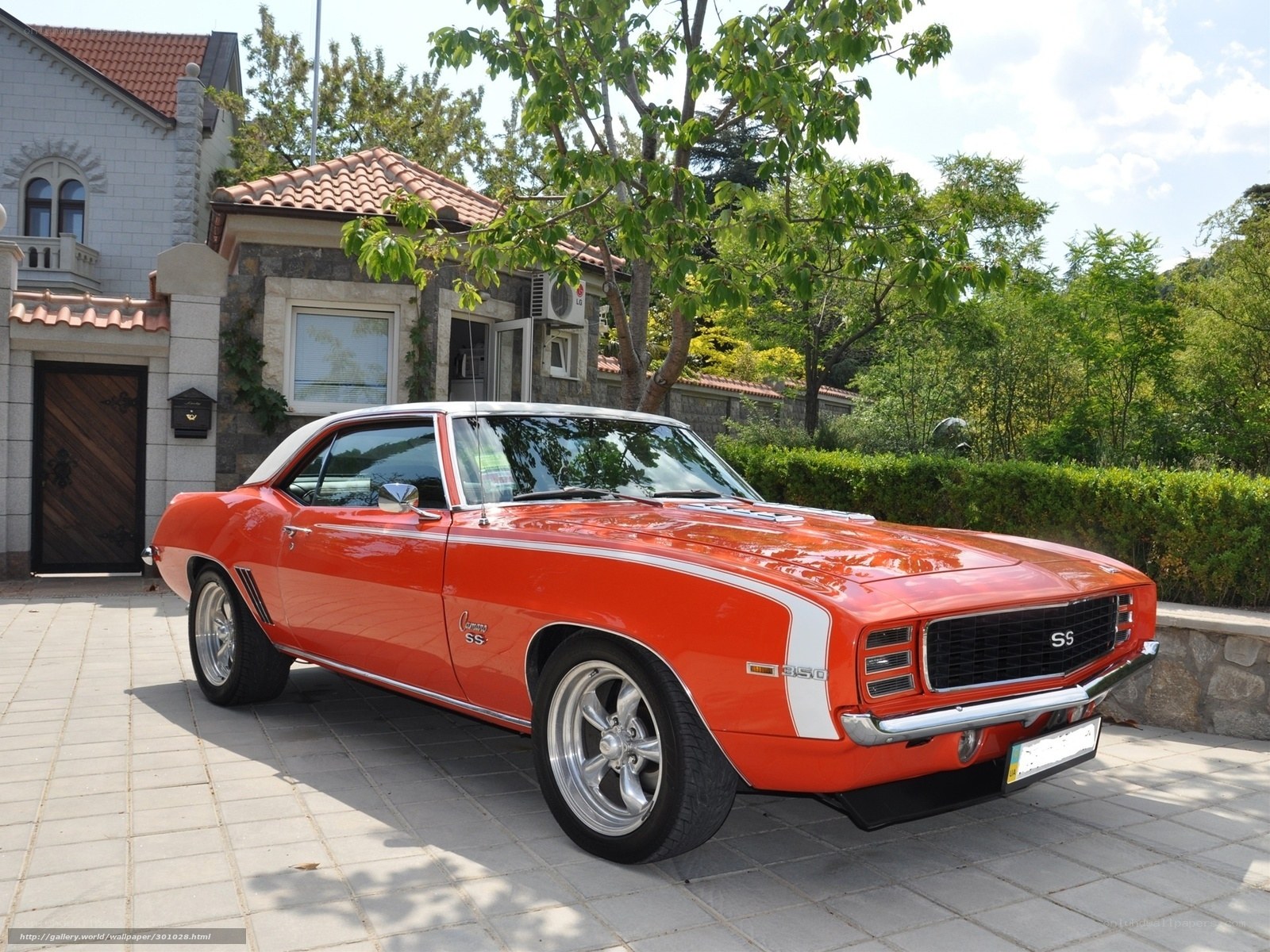 Red classic muscle car
