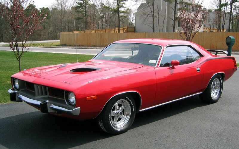 Red classic muscle car