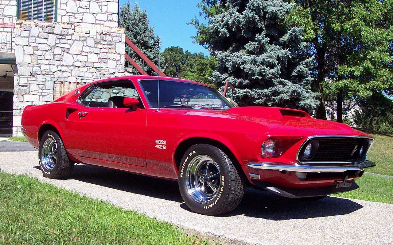 Red classic muscle car