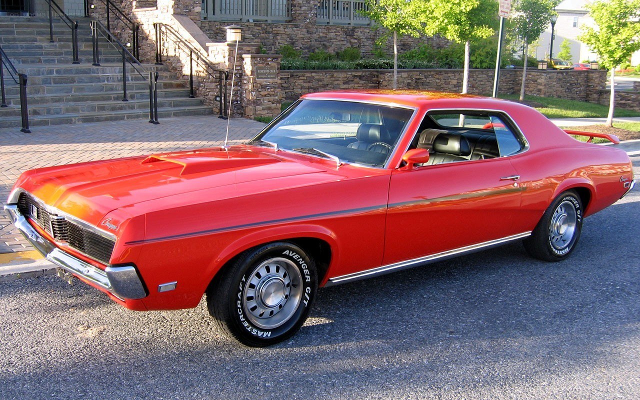 Red classic muscle car