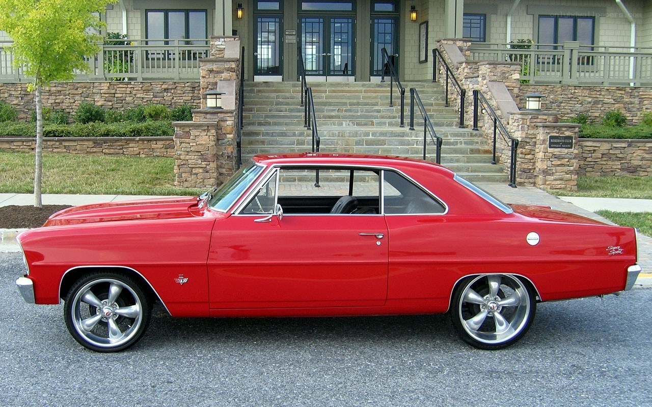 Red classic muscle car