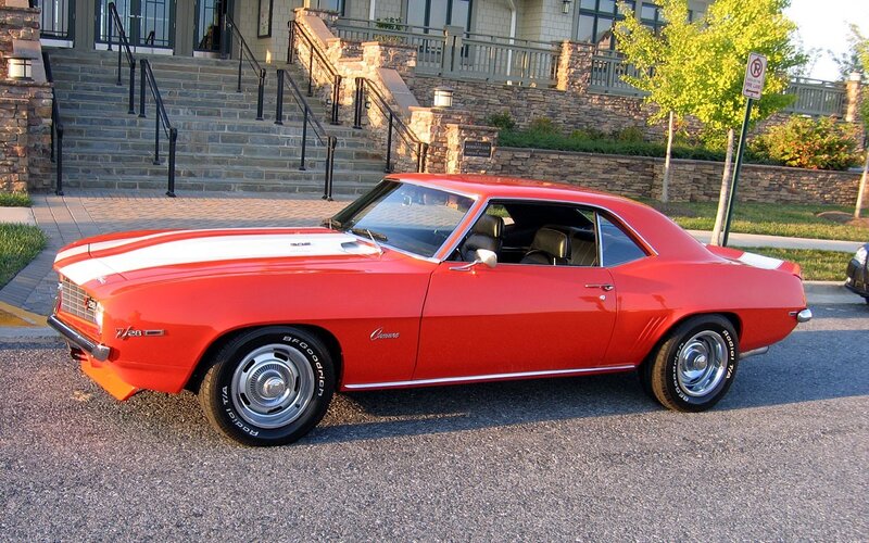 Red classic muscle car