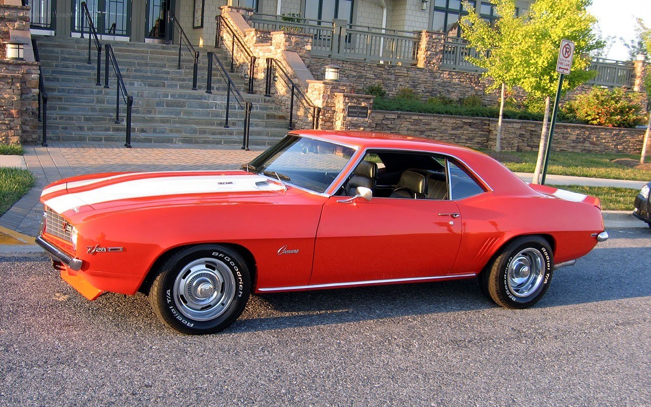 Red classic muscle car