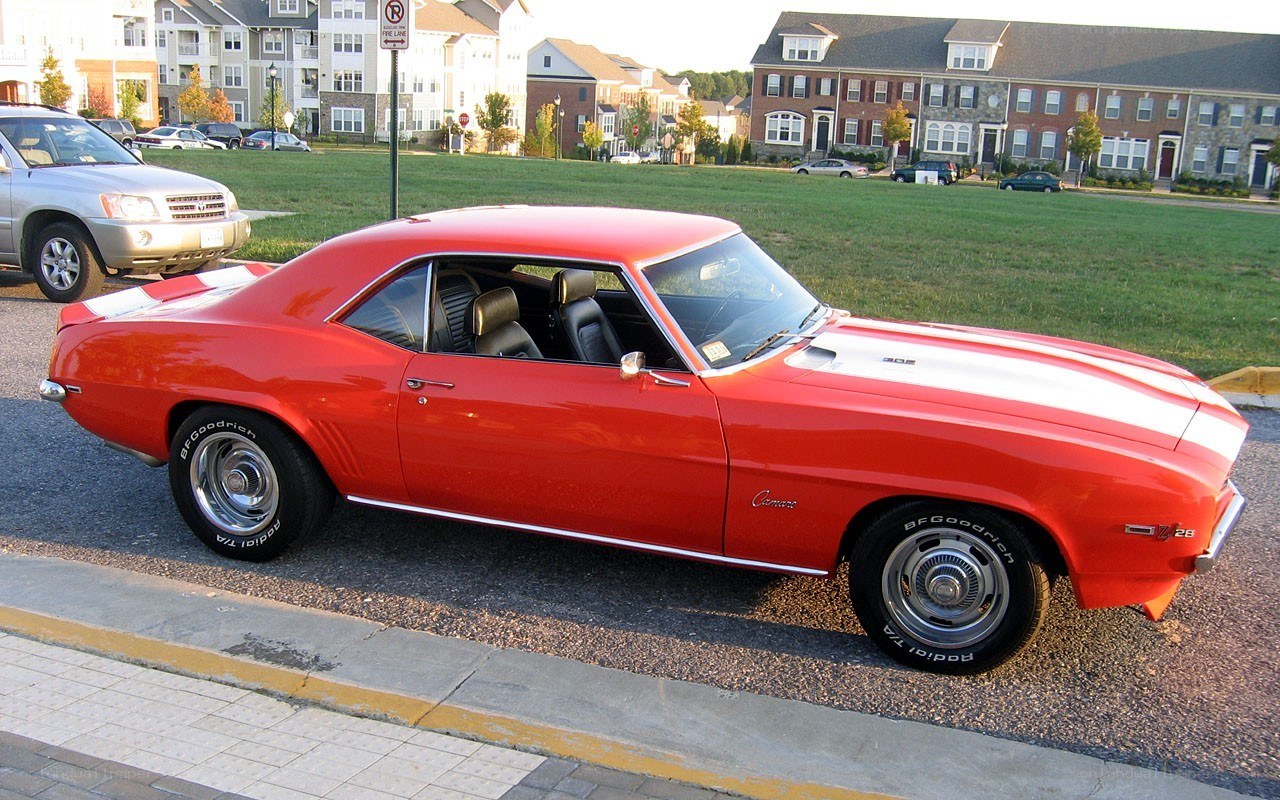 Red classic muscle car