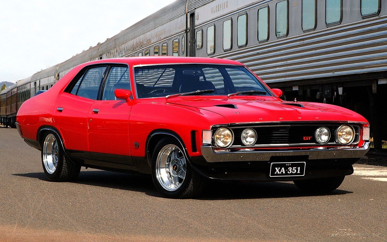Red classic muscle car