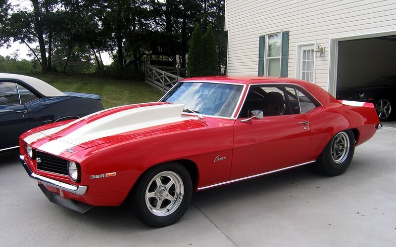 Red classic muscle car