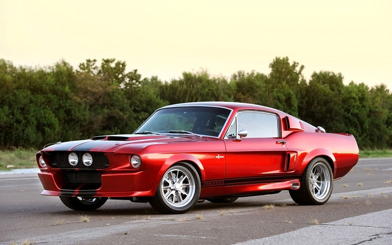 Red classic muscle car