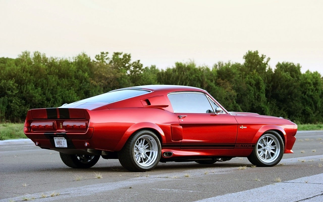 Red classic muscle car