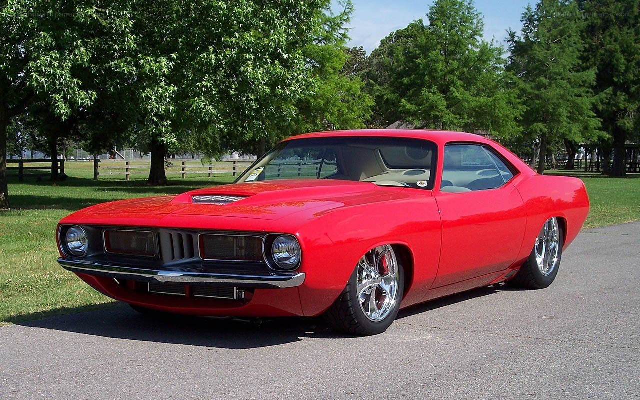 Red classic muscle car