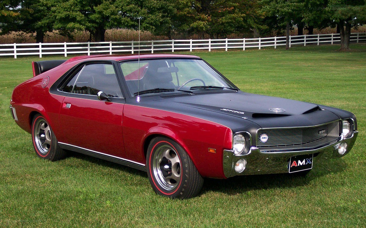 Red classic muscle car