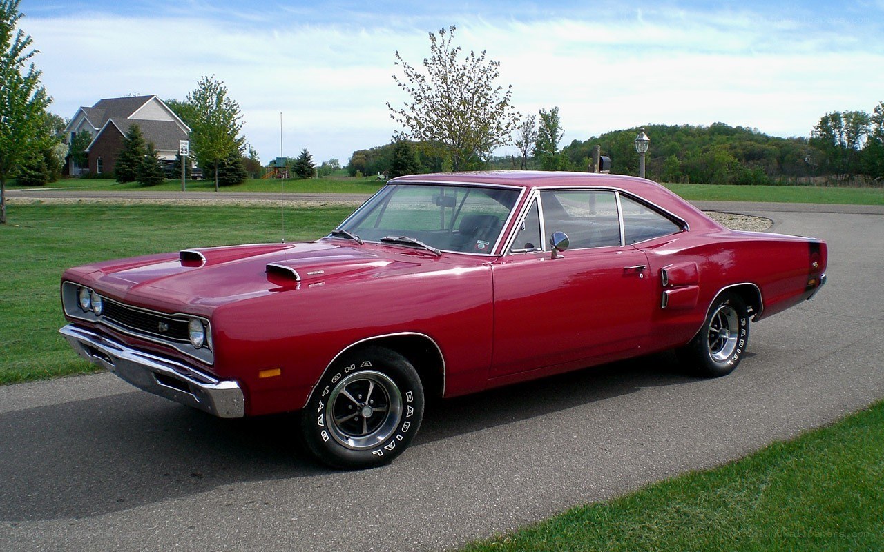 Red classic muscle car