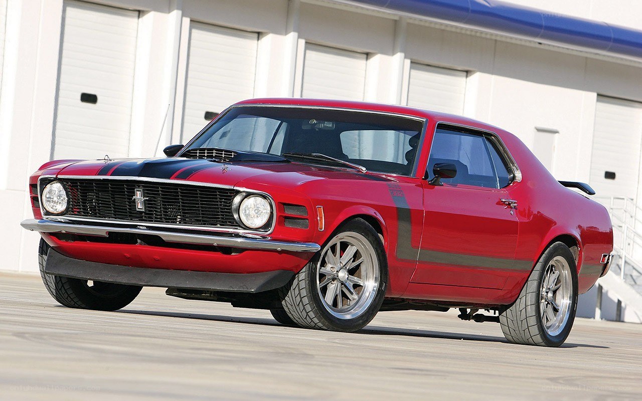 Red classic muscle car