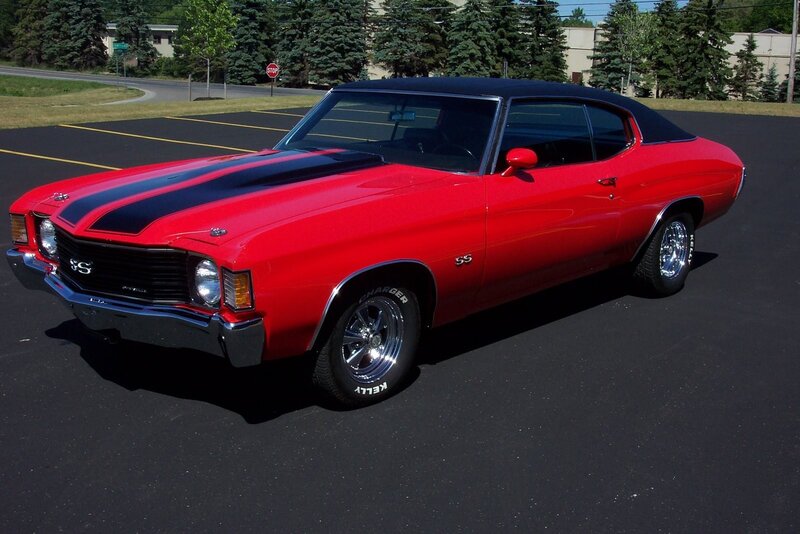 Red classic muscle car