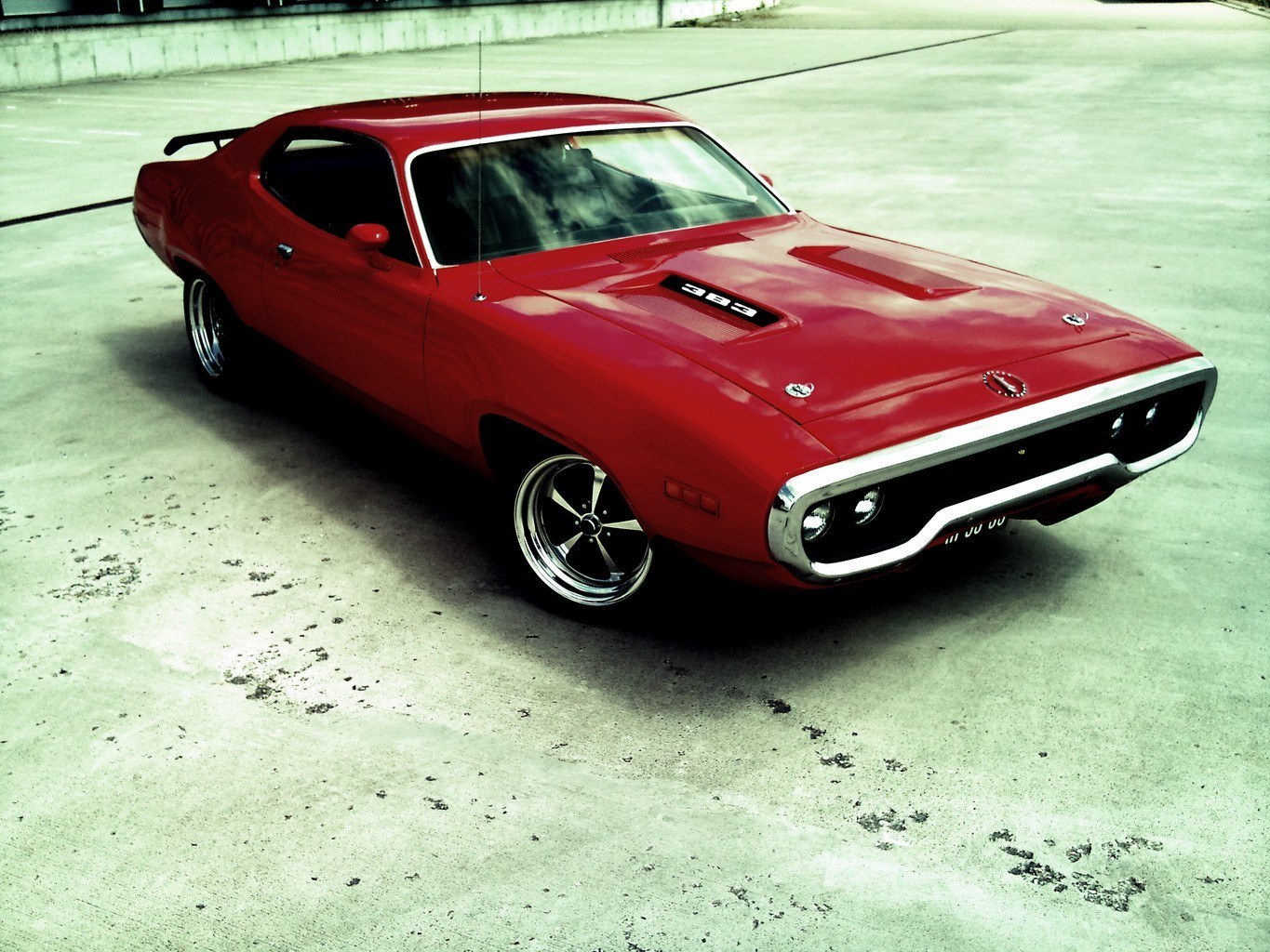 Red classic muscle car